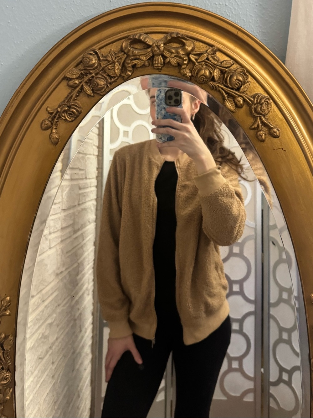 Cozy Tan Beige Sherpa Zip Jacket - Women